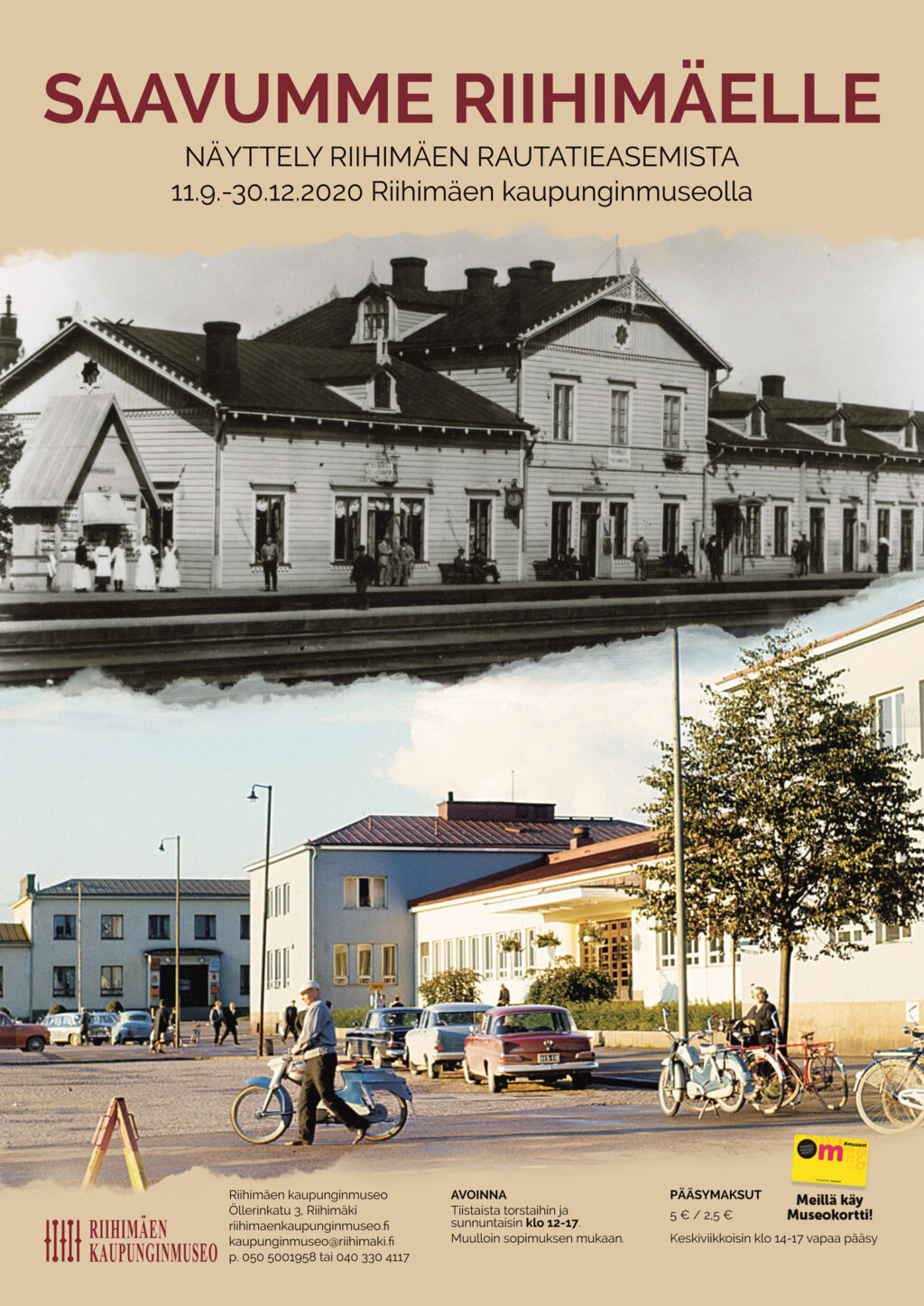 Saavumme Riihimäelle -näyttelyn juliste.