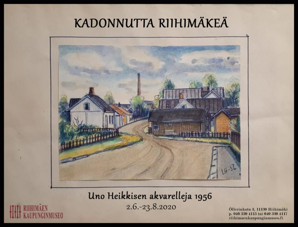 Kadonnutta Riihimäkeä -näyttelyn juliste.
